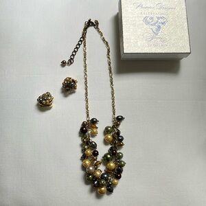 Premier design jewelry necklace and matching clip earrings